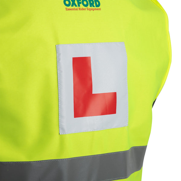 Oxford Learner High Vis Vest OXFORD BRIGHT VEST L PLATE MOTORBIKE