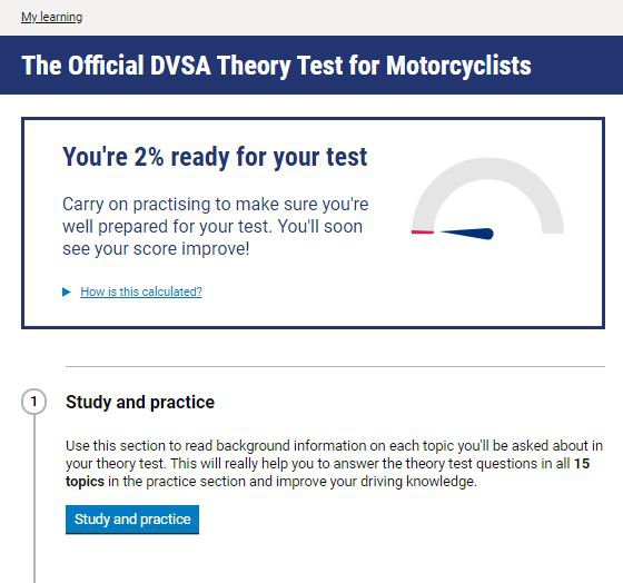 The Official DVSA Theory Test & Hazard Perception Kit for Motorcyclists - £12.50 instead of £15.00