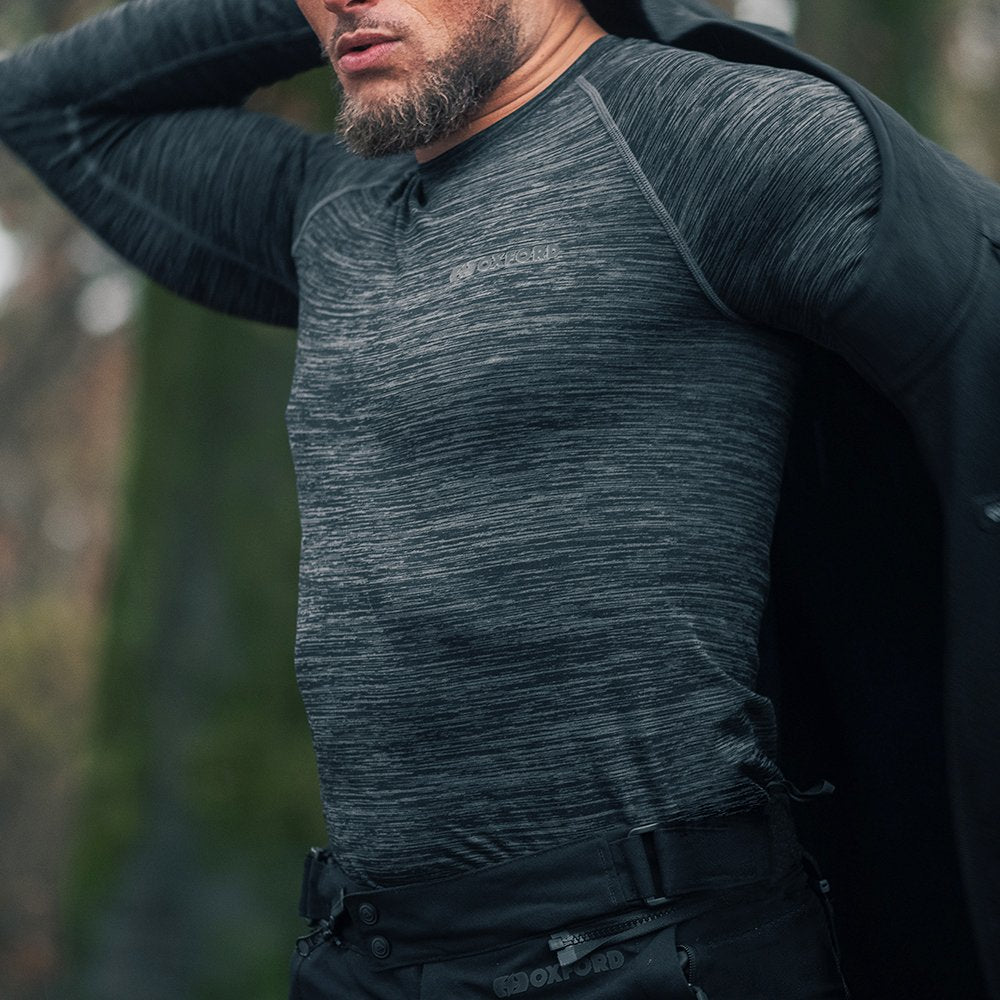 Oxford Advanced Base Layer MS Top Charcoal Marl - LA214101..