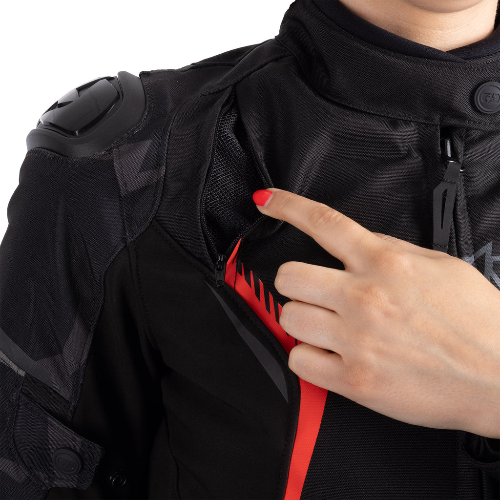 Oxford Omega 1.0 Dry2Dry Women’s Jacket in Stealth Black or Black/Camo/Red - TW24310...