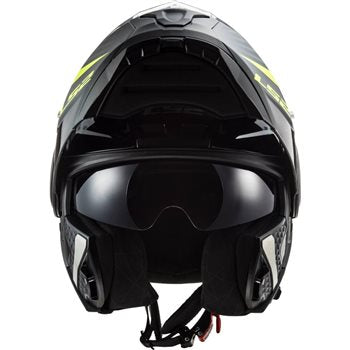 LS2 FF902 Scope Flip Front Helmet (Black\Hi Viz Yellow)