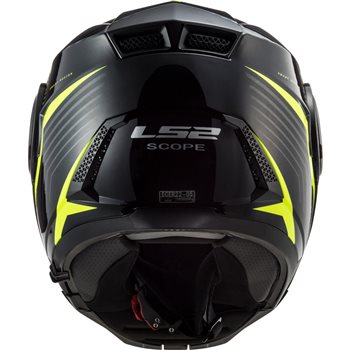 LS2 FF902 Scope Flip Front Helmet (Black\Hi Viz Yellow)