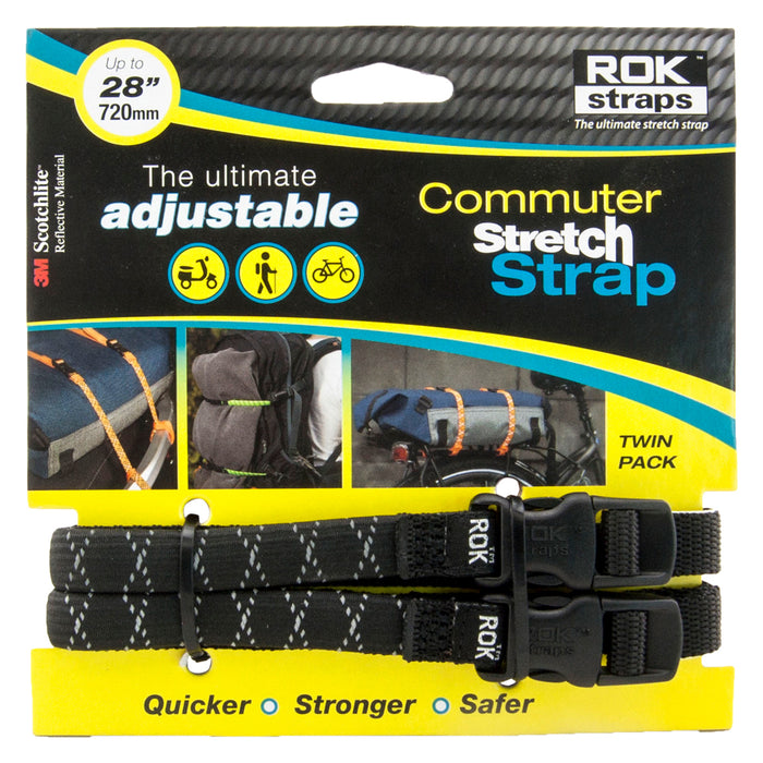 RoK Straps LD 12mm Adj Yellow reflective Twinpack - ROK330